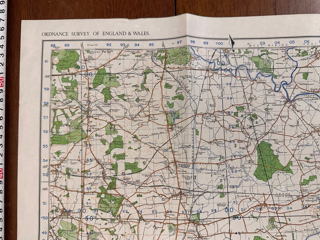 Original WW2 British Army GSGS OS Map of Great Britain - Goole & Pontefract - The Militaria Shop