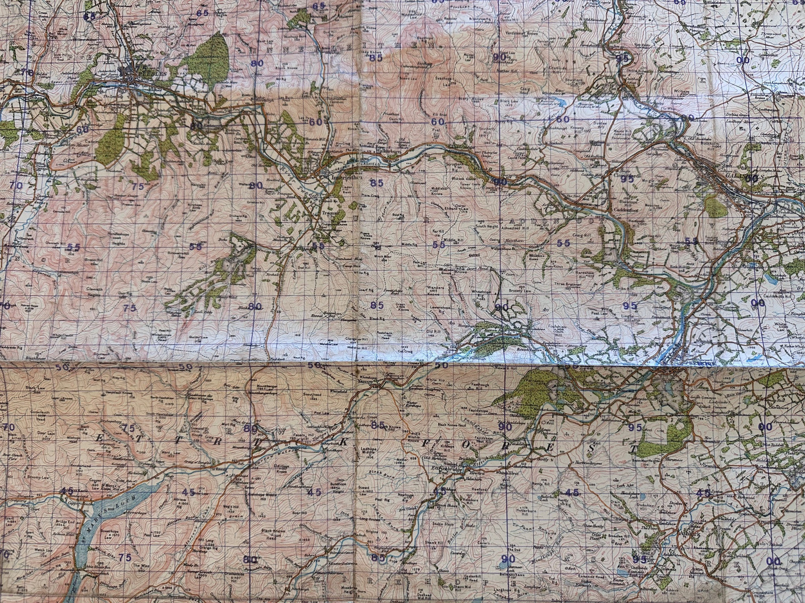 Original WW2 British Army GSGS Map of Scotland - Peebles & Galashiels - The Militaria Shop