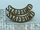 Original Pair of WW1 British Army Stafford Regiment Shoulder Titles - The Militaria Shop