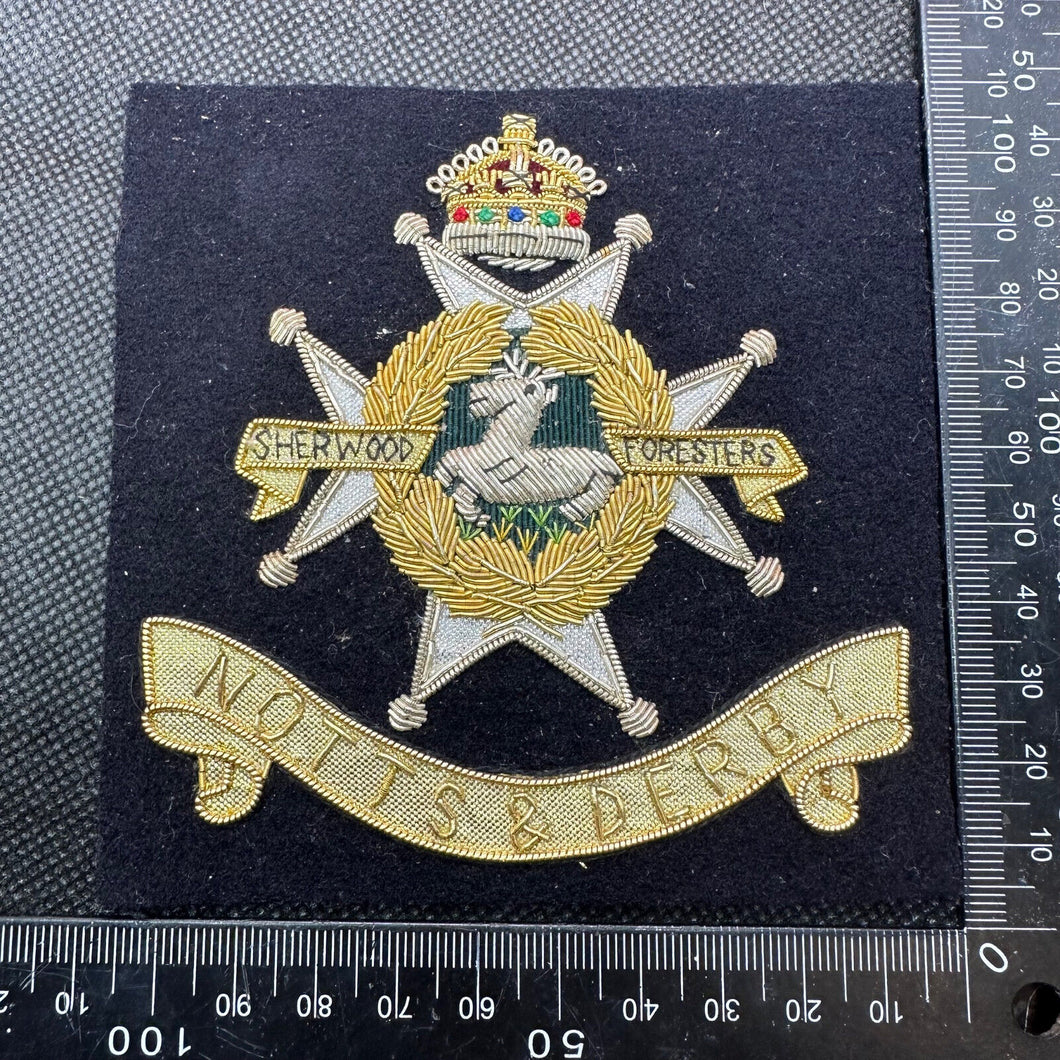 British Army Bullion Embroidered Blazer Badge - Notts & Derby Sherwood Foresters