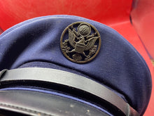 Load image into Gallery viewer, Original US Air Force Blue Peaked Cap with Front Badge - Size 58
