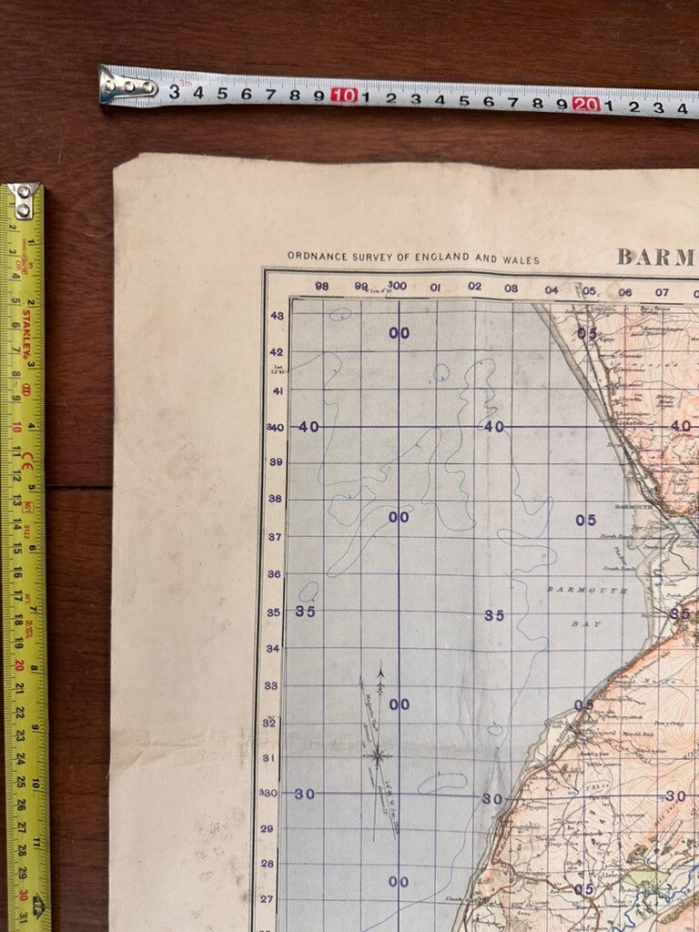 Original WW2 British Army GSGS OS Map of Great Britain - Barmouth & Aberystwtrh - The Militaria Shop