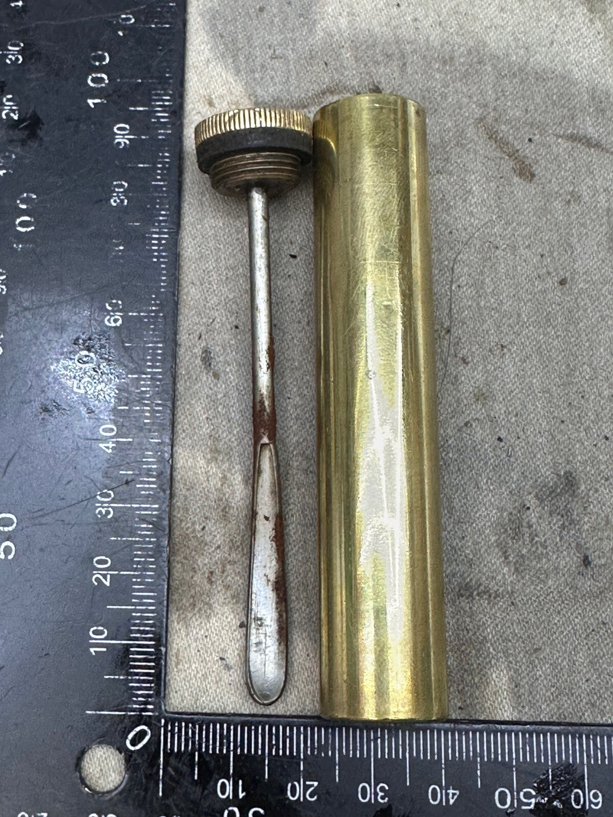 Original WW1 British Army SMLE Enfield Brass Oil Bottle - EFD - The Militaria Shop