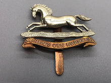 Load image into Gallery viewer, Original WW2 British Army 3rd Kings Own Hussars Regiment Cap Badge
