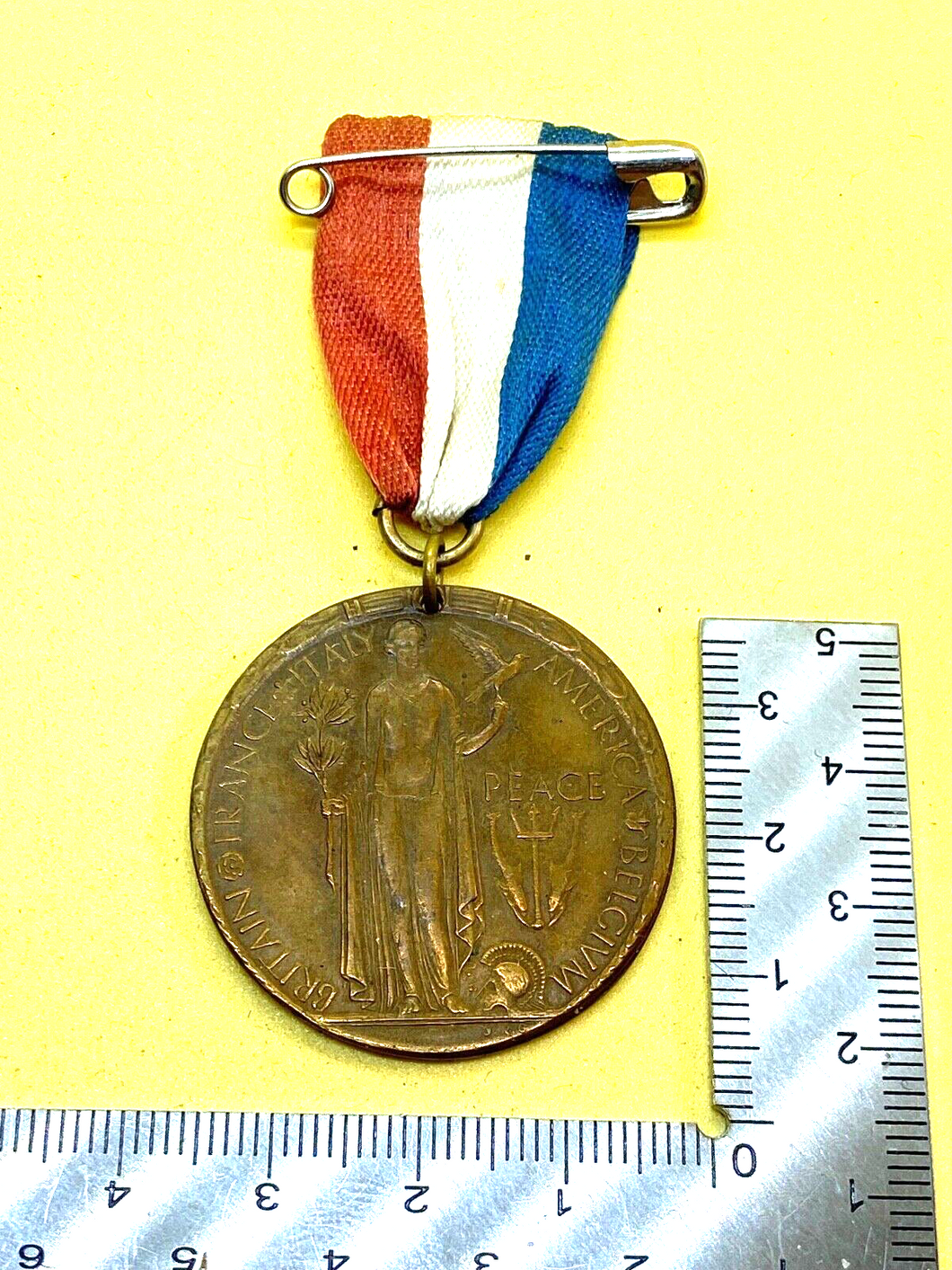 Original France, Belgium, America & Great Britain Peace Medal 1919