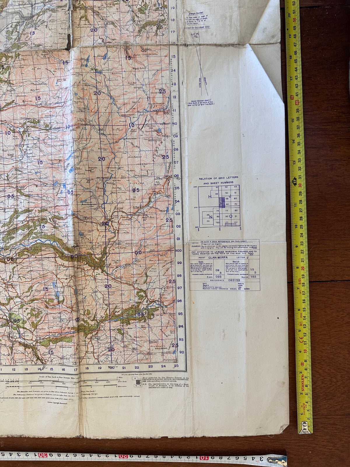 Original WW2 British Army GSGS OS Map Great Britain - Barmouth & Aberystwyth - The Militaria Shop