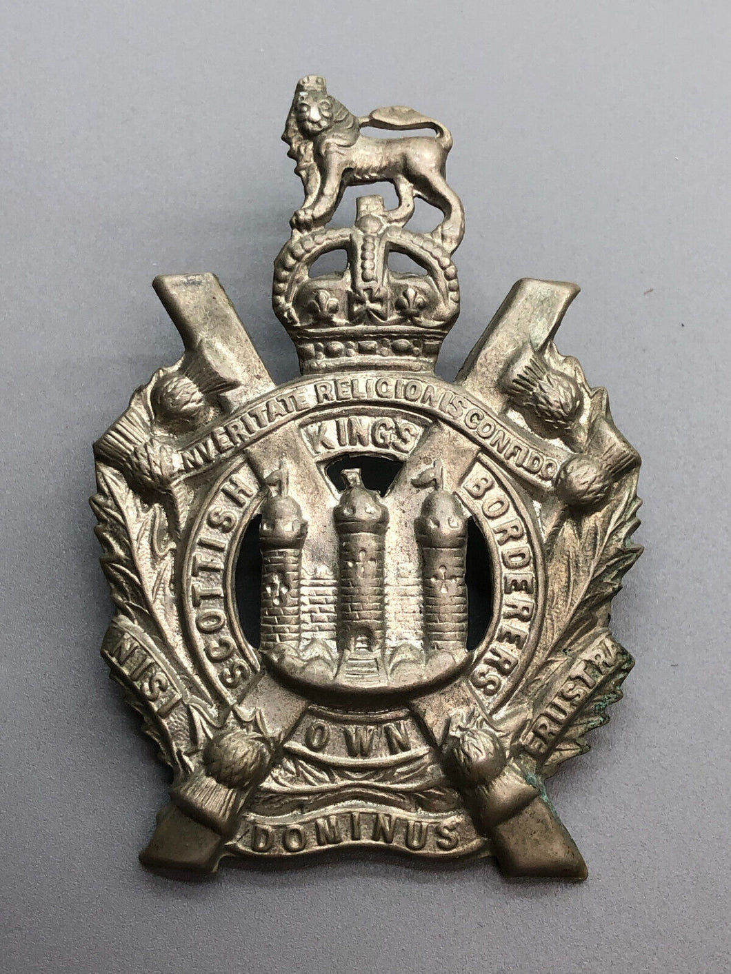 Original WW1 British Army King's Own Scottish Borderers KOSB Cap Badge