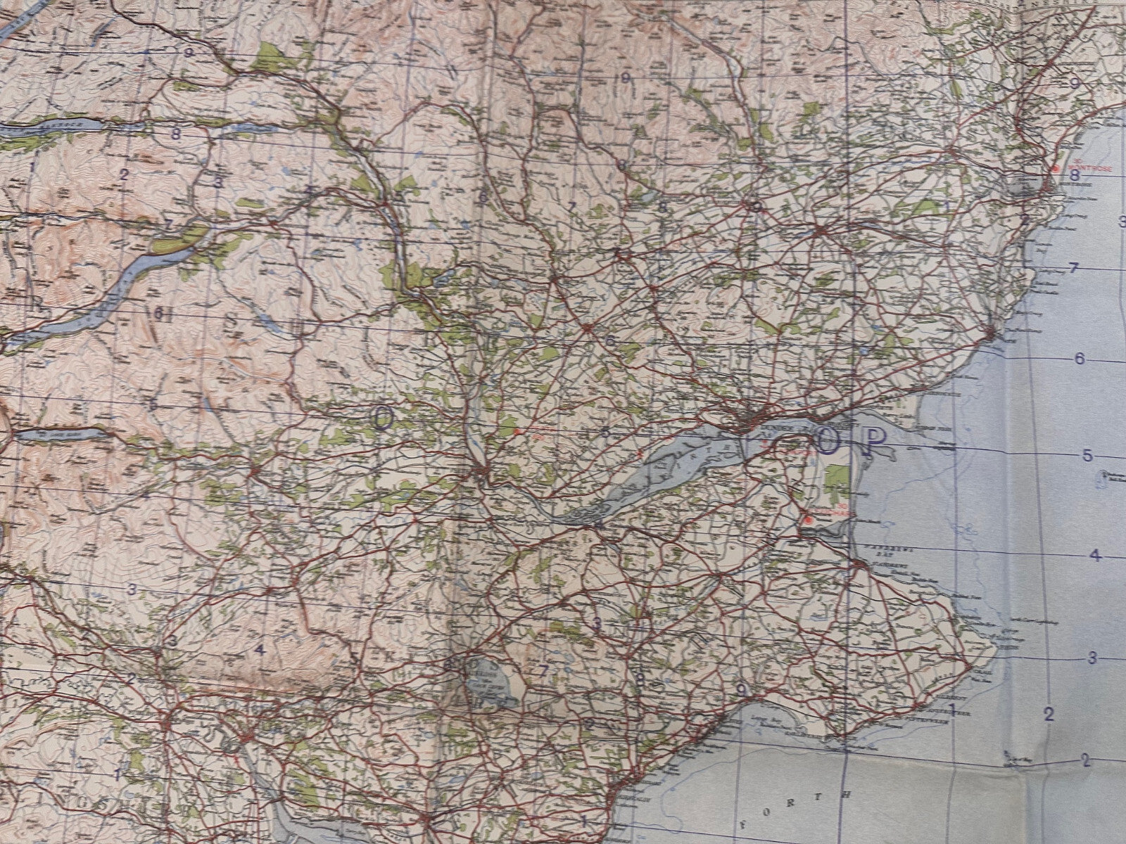 Original WW2 British Army RAF Navy Base Map of Scotland - The Forth, Clyde & Tay - The Militaria Shop