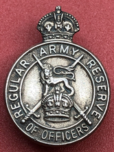 Load image into Gallery viewer, Original WW2 British Regular Army Reserve of Officers Silver Hallmarked Badge
