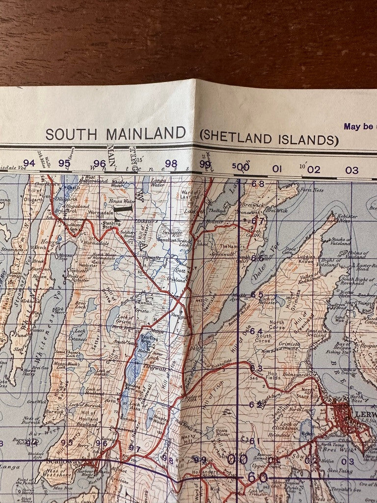 Original WW2 British Army GSGS Map of Scotland - South Mainland Shetland Islands - The Militaria Shop