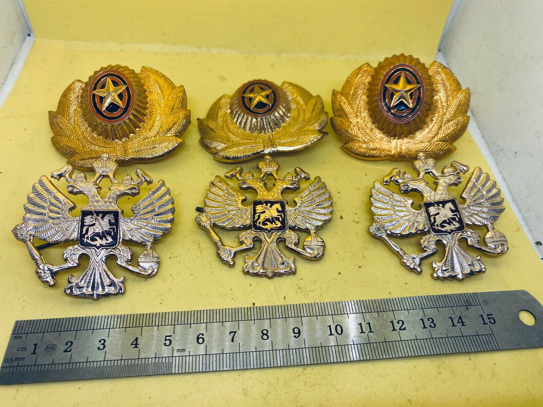 6 Original Soviet Union USSR Cap Badges with Rear Fixing Pins - Group Lot