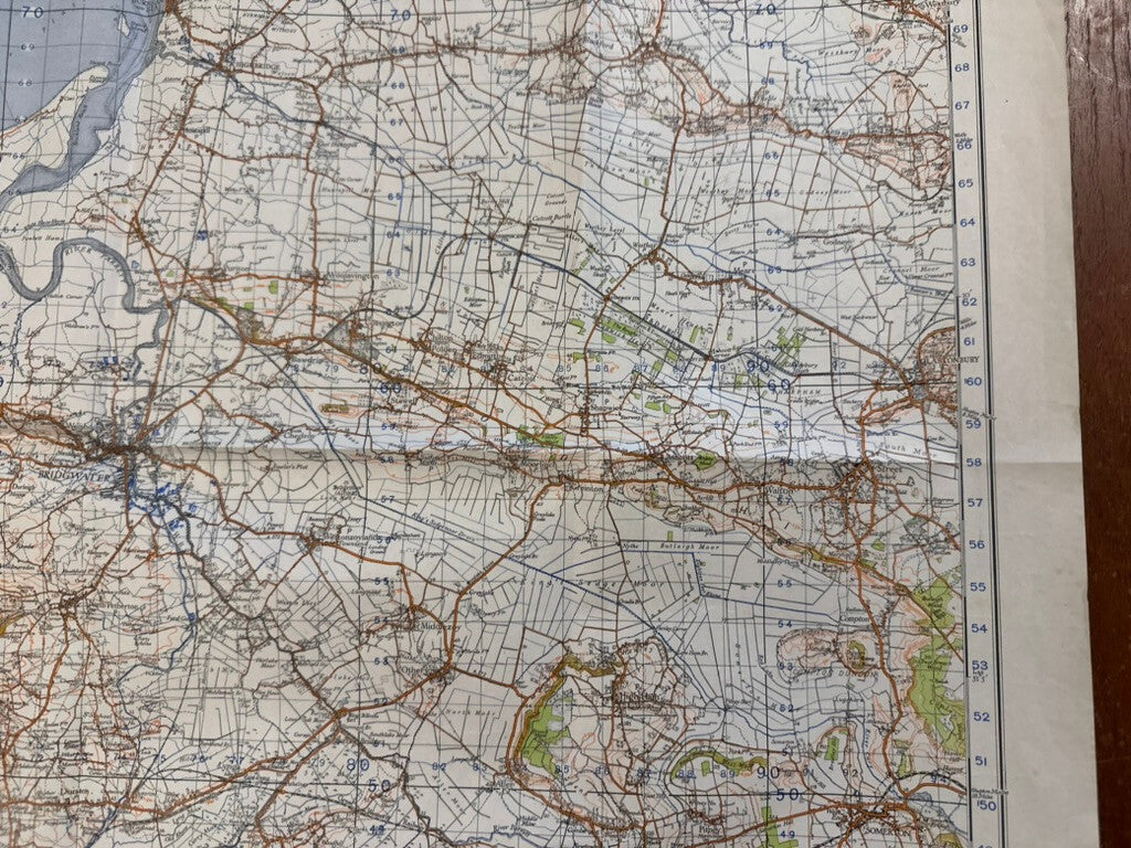 Original WW2 British Army GSGS OS Map of Great Britain - Bridgewater & Quantock - The Militaria Shop