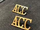 Original WW2 British Army Brass Shoulder Title Pair - ACC Army Catering Corps - The Militaria Shop
