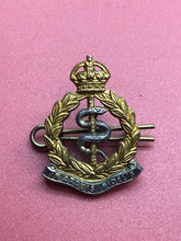 Load image into Gallery viewer, Original WW2 British Army Officers Collar Badge - RAMC Royal Army Medical Corps
