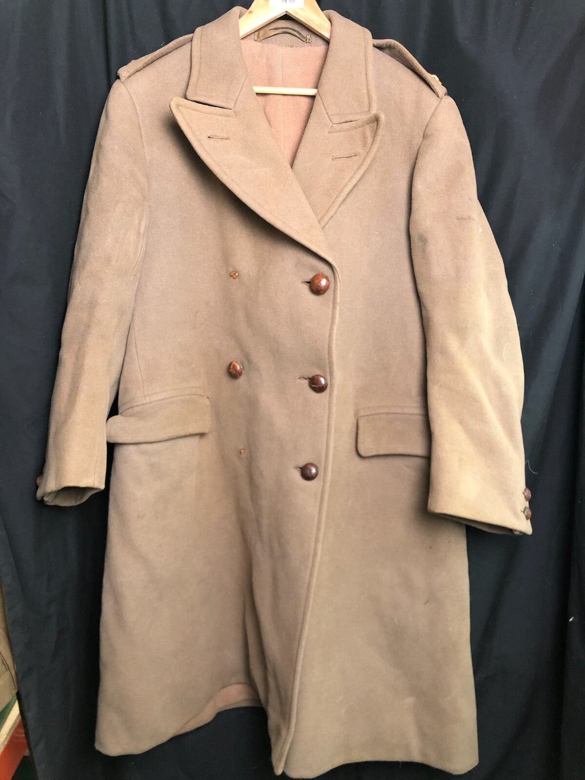 Original WW2 British Army Majors Named Private Purchase Greatcoat - 1945 Dated - The Militaria Shop
