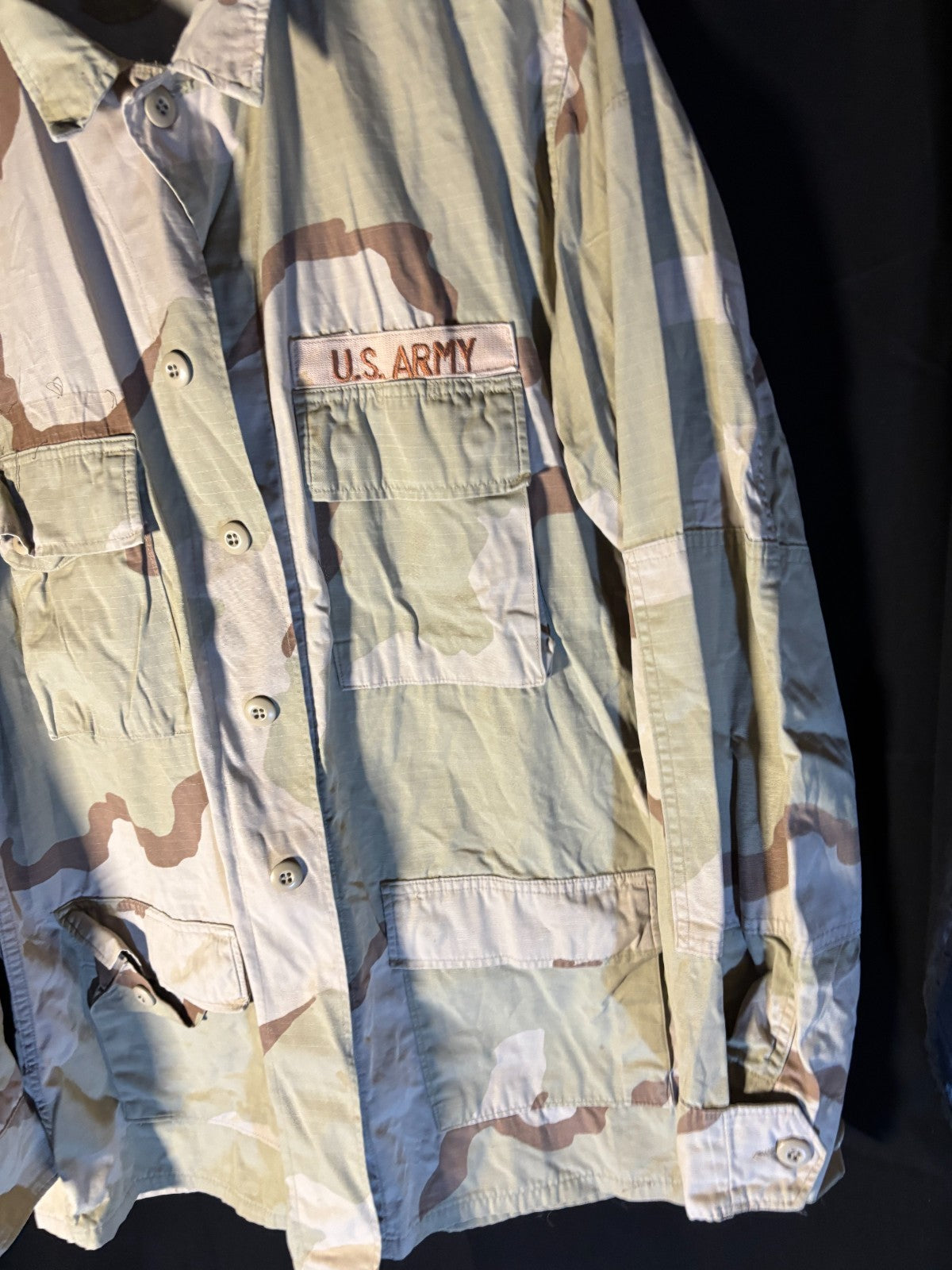 Gulf War US Army DCU Camouflaged Combat Field Coat/Jacket - Large/Long - The Militaria Shop