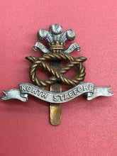 Load image into Gallery viewer, Original WW2 British Army North Staffordshire Regiment Cap Badge
