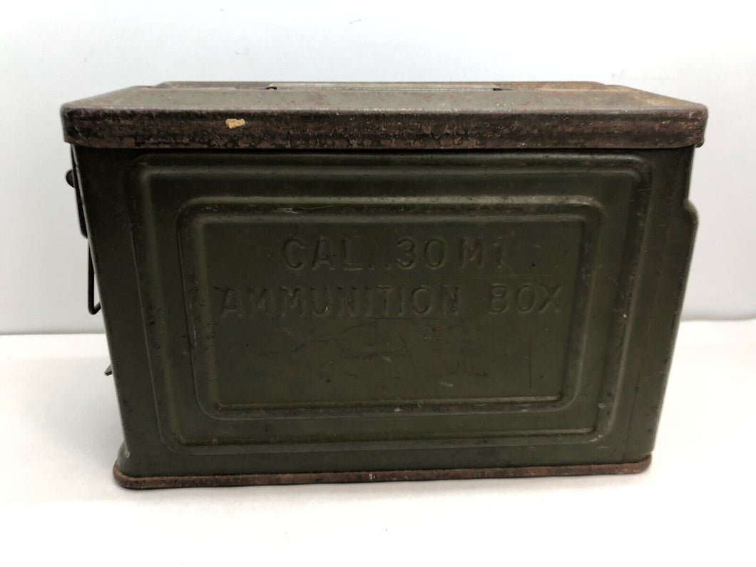 Original WW2 US Army .30 Cal Ammo Box Tin (Empty) - Untouched Example