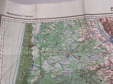 Load image into Gallery viewer, Original WW2 German Army Map of Bordeaux, France
