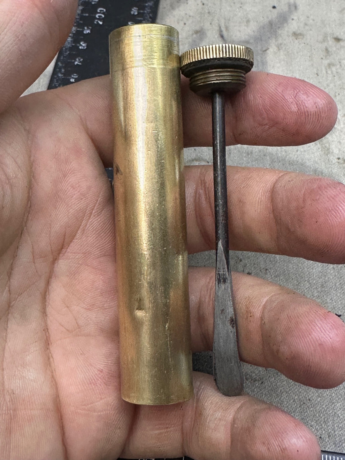 Original WW1 British Army SMLE Enfield Brass Oil Bottle - EFD - The Militaria Shop