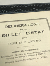 Charger l&#39;image dans la galerie, Guernsey Historic Paperwork - Deliberations sur le Billet D&#39;etat - 1945
