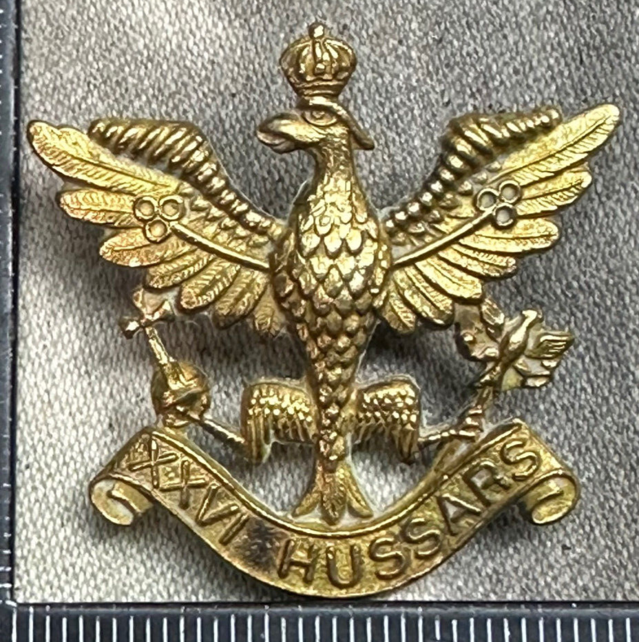 Original WW2 British Army Cap Badge - 26th Hussars