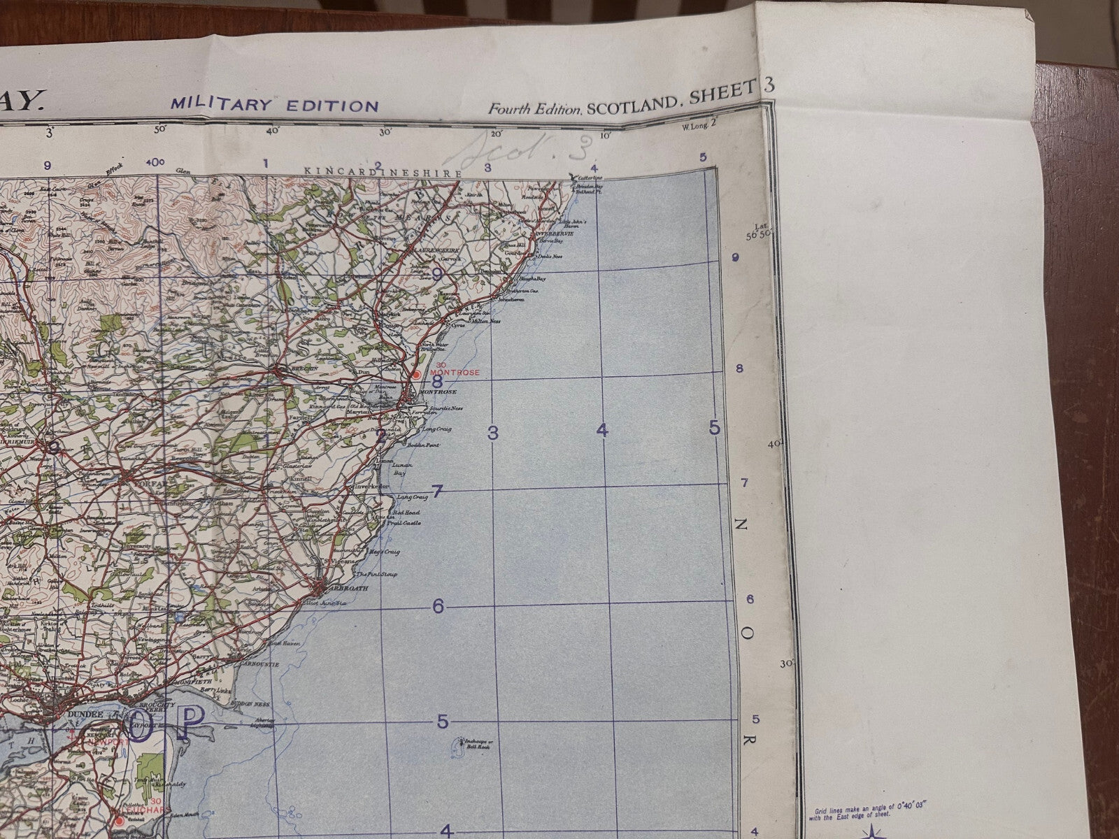 Original WW2 British Army RAF Navy Base Map of Scotland - The Forth, Clyne & Tay - The Militaria Shop