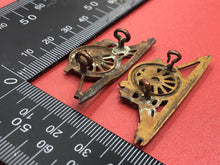 Load image into Gallery viewer, Original British Army Royal Artillery RA Collar Badges Pair
