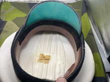 Load image into Gallery viewer, Vintage British Royal Navy White Peaked Cap - Size 59cm - The Militaria Shop
