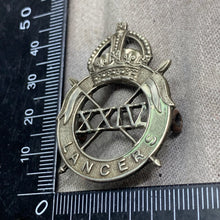 Load image into Gallery viewer, Original WW2 British Army 24th Lancers Cap Badge
