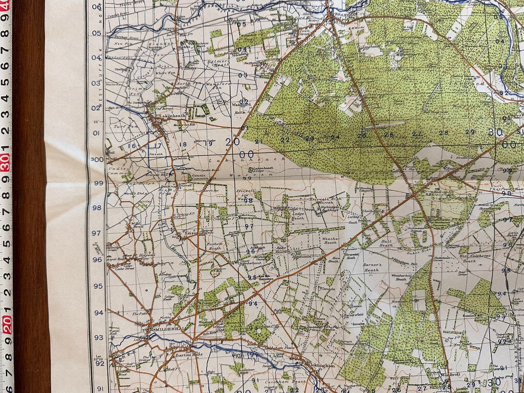 Original WW2 British Army GSGS Os Map of Great Britain - Thetford - The Militaria Shop