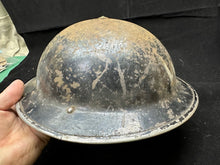 Load image into Gallery viewer, Original WW2 British Home Front Warden&#39;s Helmet-Complete Early Liner &amp; Chinstrap
