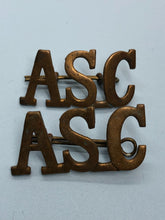 Load image into Gallery viewer, Original WW1 British Army Service Corps (A.S.C.) Shoulder Titles
