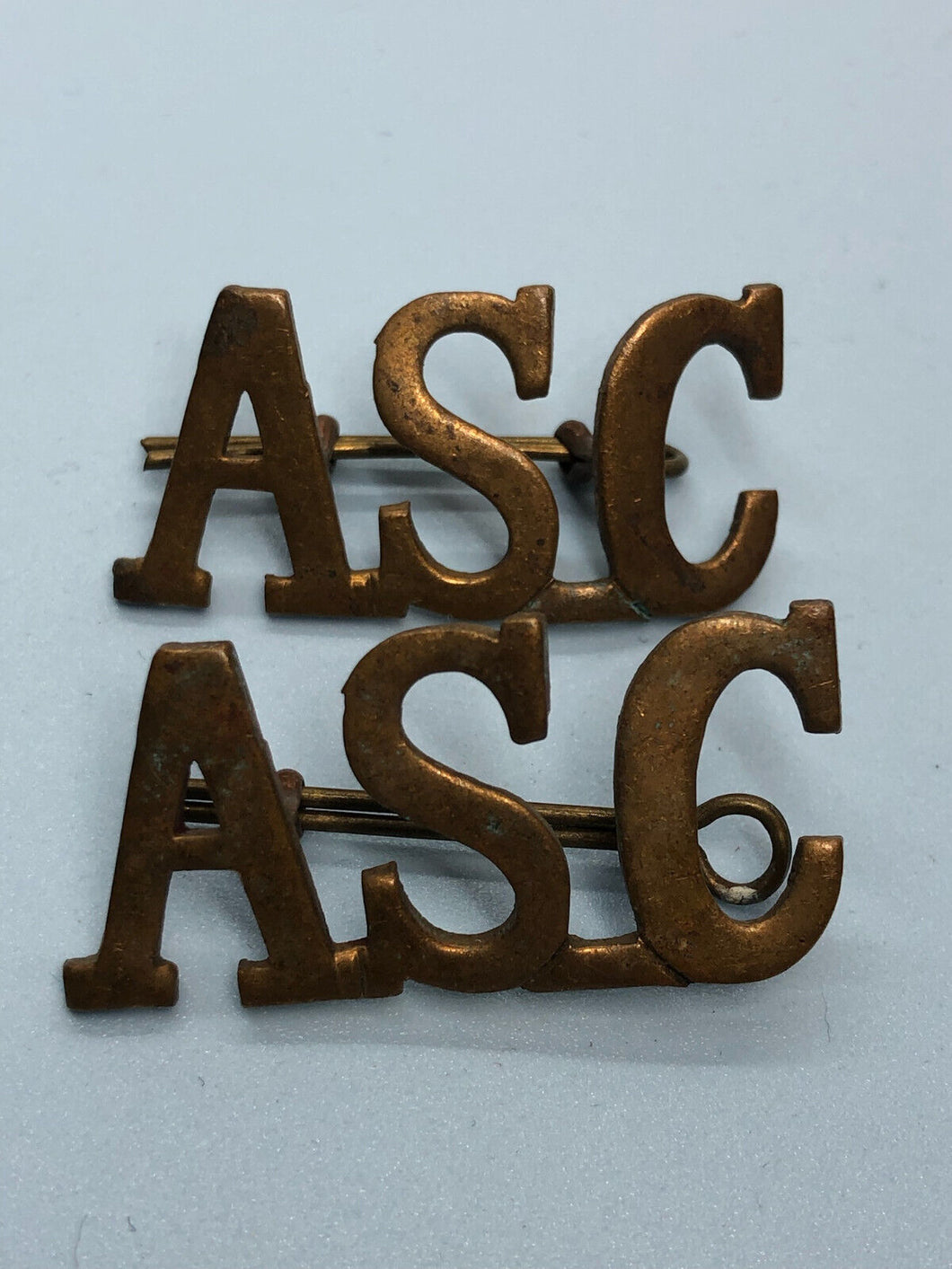 Original WW1 British Army Service Corps (A.S.C.) Shoulder Titles