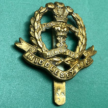 Load image into Gallery viewer, Original WW2 British Army Cap Badge - The Middlesex Regiment
