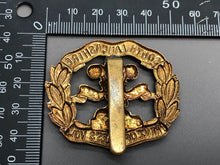 Load image into Gallery viewer, Original WW2 British Army South Lancashire Prince of Wales&#39;s Volunteer Cap Badge
