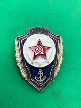 Load image into Gallery viewer, Genuine Badge of the USSR Russian Navy &quot;Excellent student of the Navy&quot;
