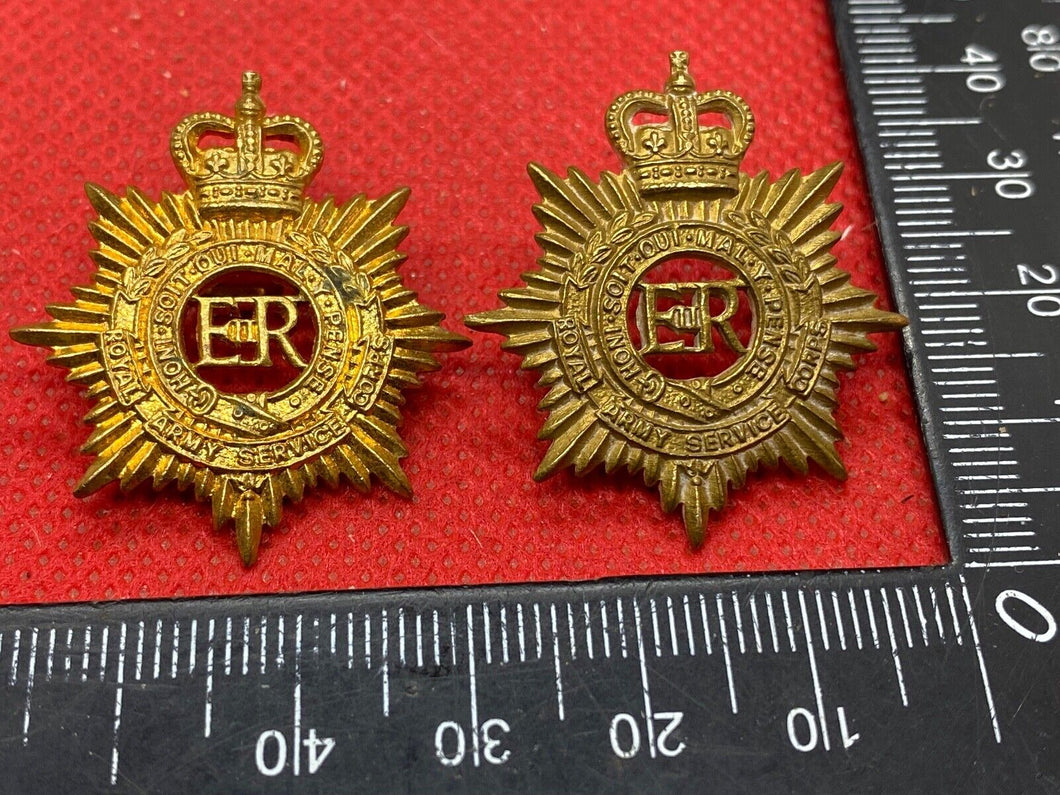 Original Pair of British Army Royal Army Service Corps Collar Badges