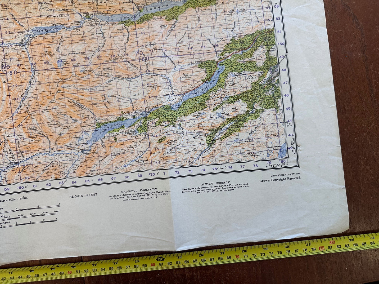 Original WW2 British Army GSGS Map of Scotland - Lochcarron & Dornie - The Militaria Shop