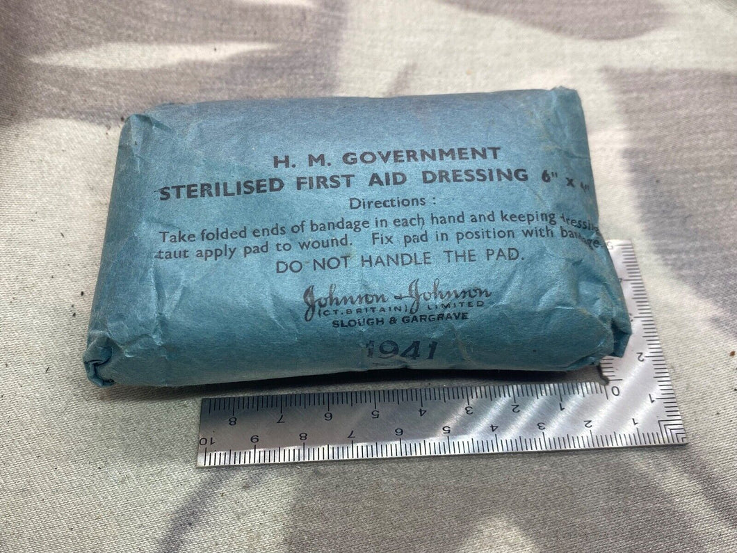 Original British Army First Aid Bandage in Paper Packet - 1941 Dated