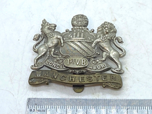 Load image into Gallery viewer, Original British Army WW1 1st Volunteer Battalion Manchester Regiment Cap Badge
