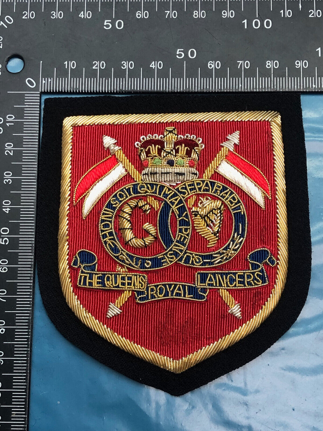 British Army Bullion Embroidered Blazer Badge - The Queen's Royal Lancers