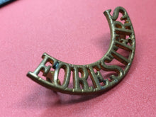 Load image into Gallery viewer, Original WW2 British Army Shoulder Title Badge - Foresters Notts &amp; Derby

