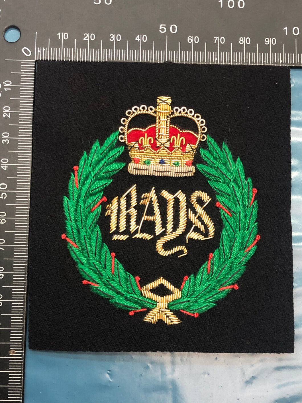 Blazerabzeichen mit Bullion-Stickerei der britischen Armee – RADS 2nd Dragoon Guards