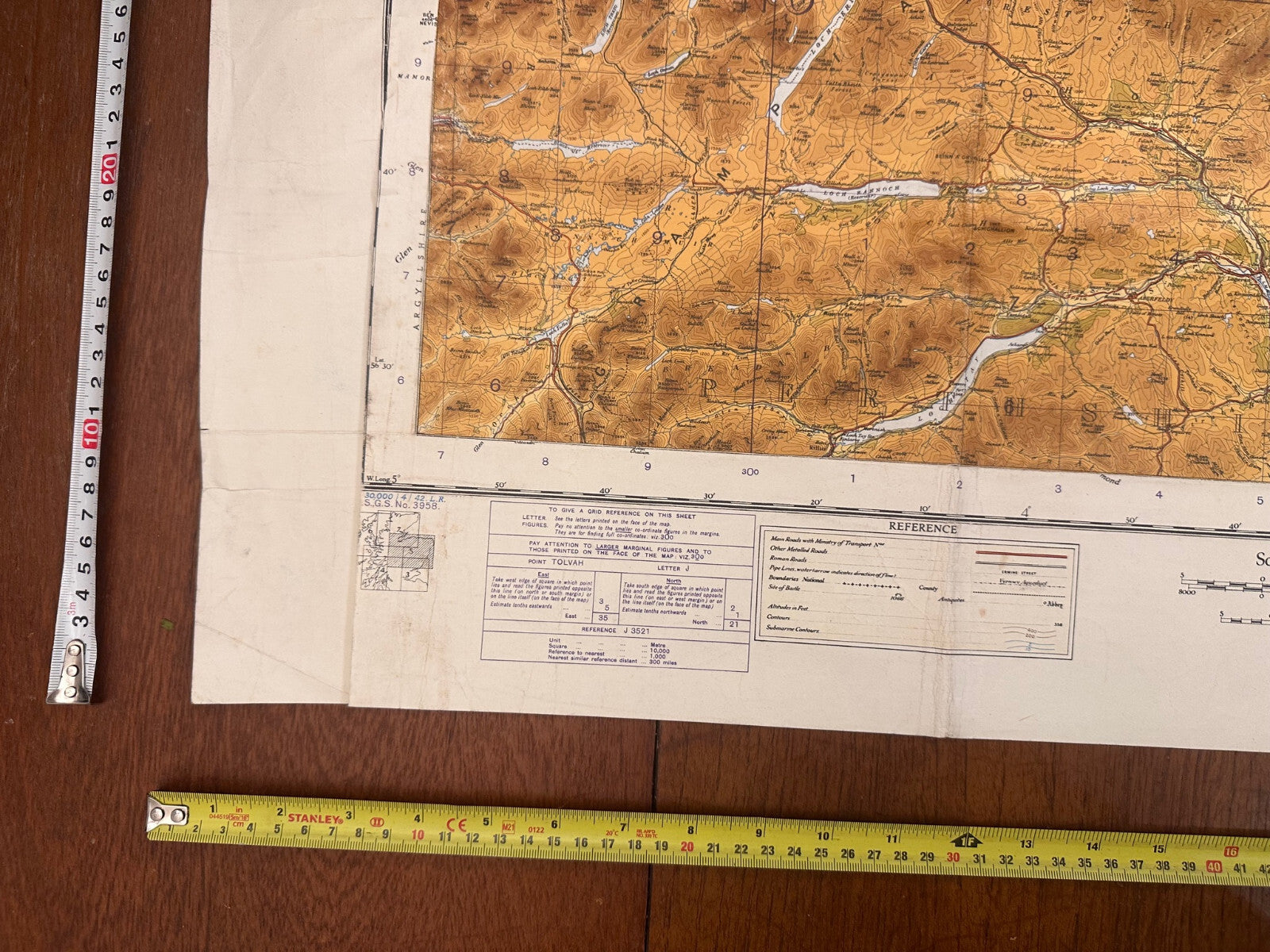 Original WW2 British Army RAF Navy Base Map of Scotland - The Eastern Highlands - The Militaria Shop