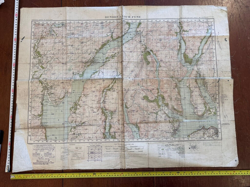 Original WW2 British Army GSGS Map of Scotland - Dunoon & Loch Fyne - The Militaria Shop