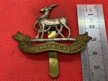 Charger l&#39;image dans la galerie, Original British Army WW1 / WW2 Royal Warwickshire Regiment Cap Badge
