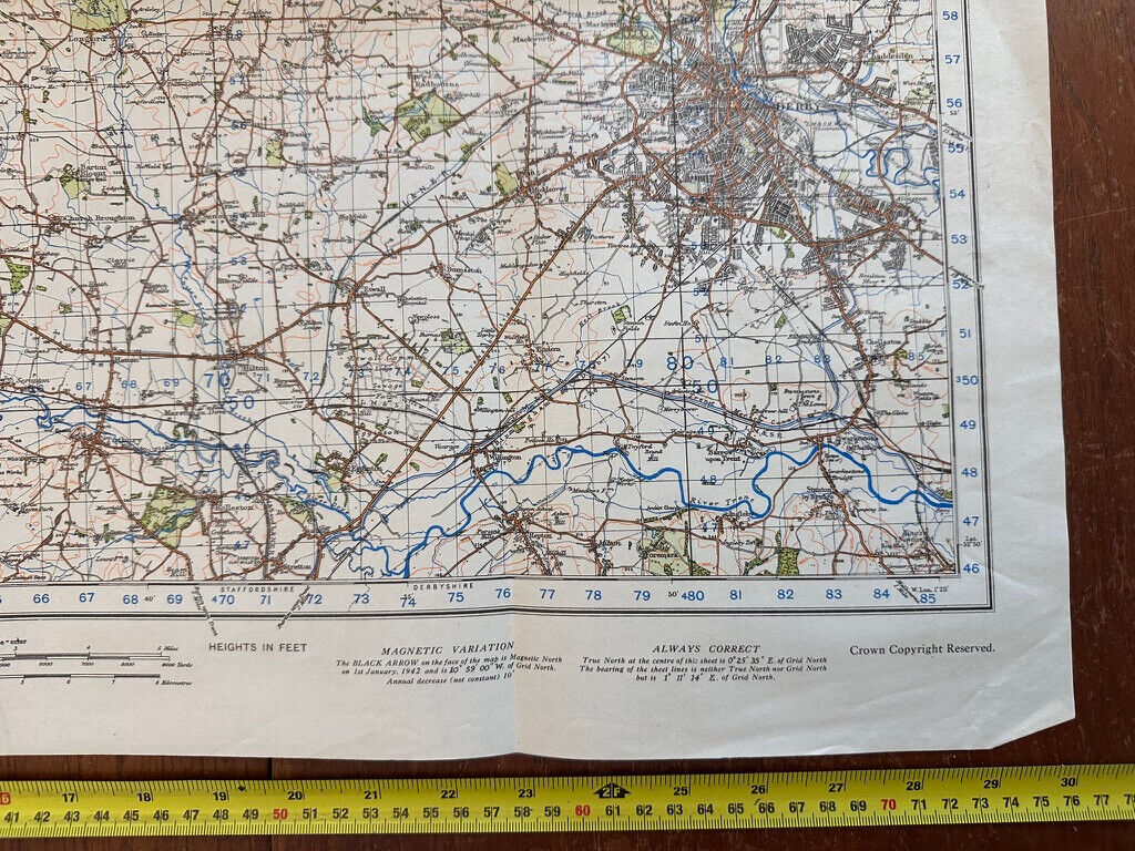 Original WW2 British Army OS Map of Great Britain - Debry - The Militaria Shop