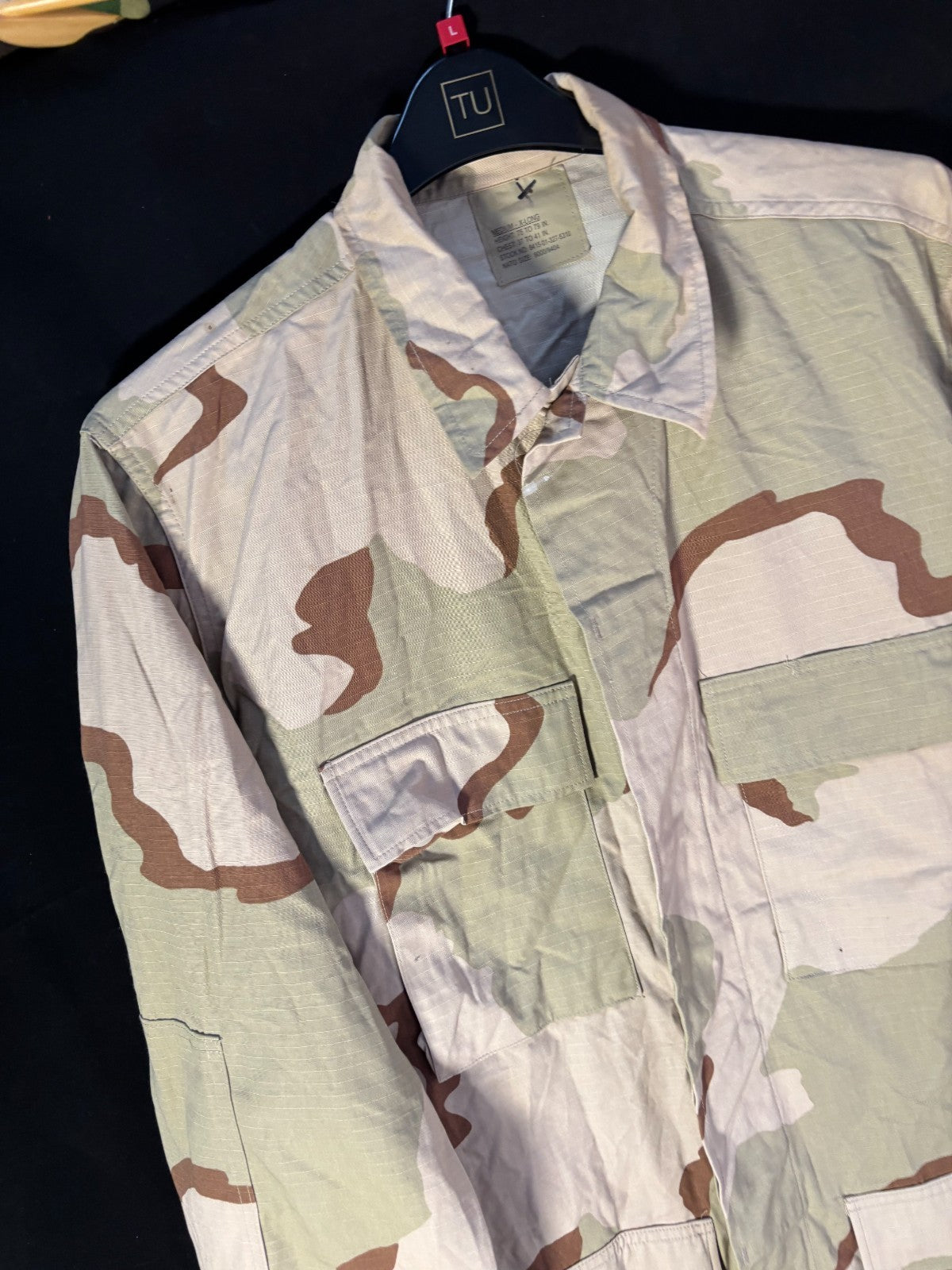 Gulf War US Army DCU Camouflaged Combat Field Coat/Jacket - Medium/X-Long - The Militaria Shop
