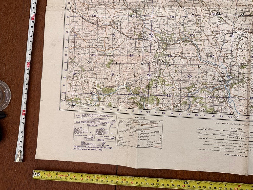 Original WW2 British Army GSGS Map of Scotland - Inverurie & Ellon - The Militaria Shop